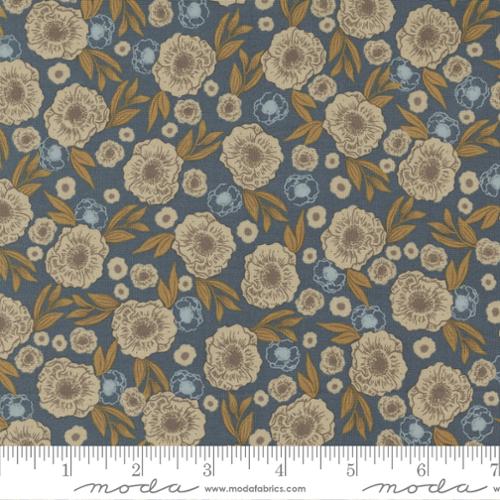 Slow Stroll Pond - Last Bloom - Quilt Fabric, zoomed in. Select this picture to zoom back out.