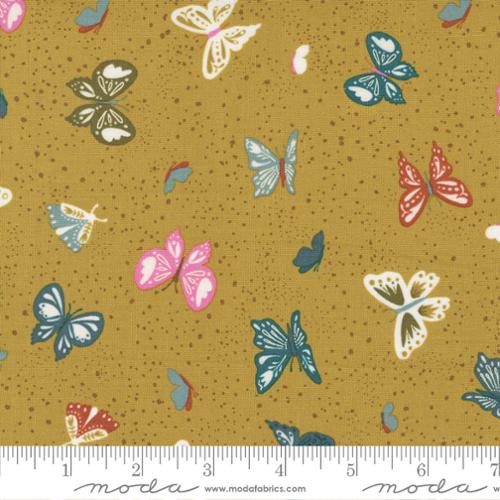 Songbook A New Page Bronze - Flutter By - Quilt Fabric