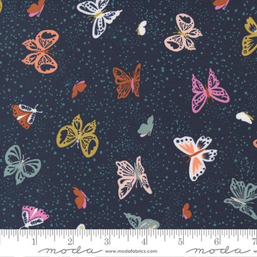 Songbook A New Page Navy - Flutter By - Quilt Fabric
