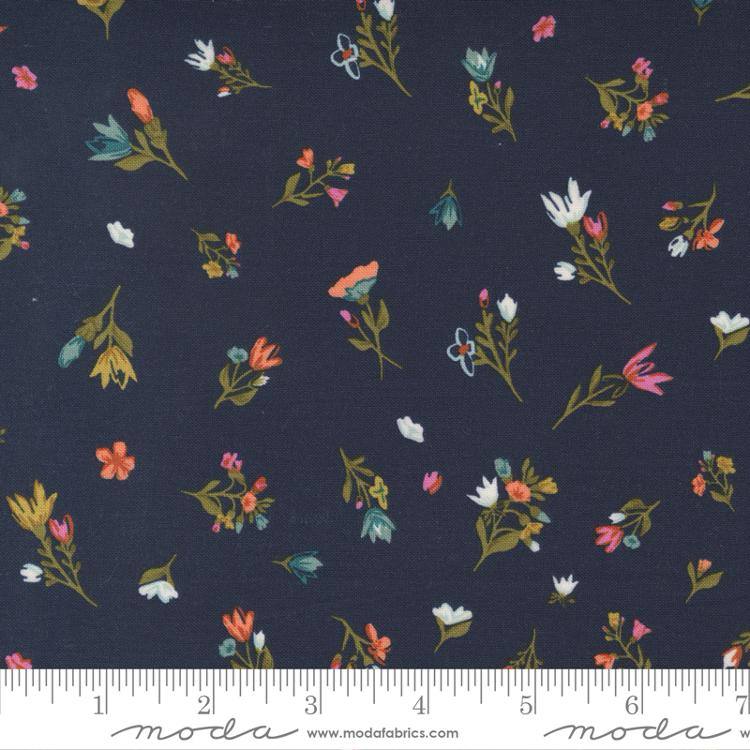 Songbook A New Page Navy - Blessings Flow - Quilt Fabric