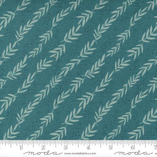 Songbook A New Page Dark Teal - Reaching Leaf - Quilt Fabric