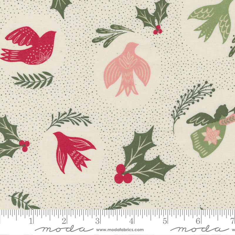 Good News Great Joy Snow - Hark Birds Christmas - Fabric