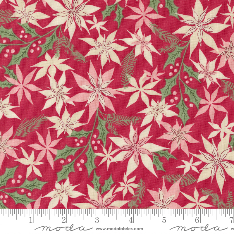 Good News Great Joy Holly Red - Joyful Petals - Quilt Fabric