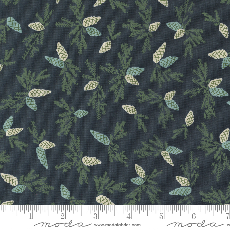 Good News Great Joy Midnight - Pinecone Bough - Quilt Fabric