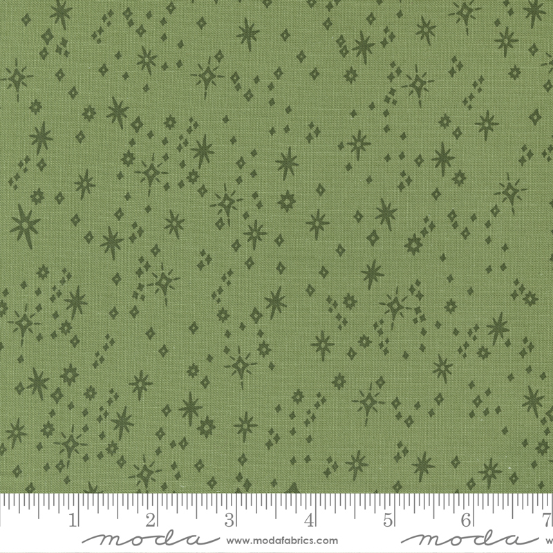 Good News Great Joy Eucalyptus - Starry Snowfall - Fabric