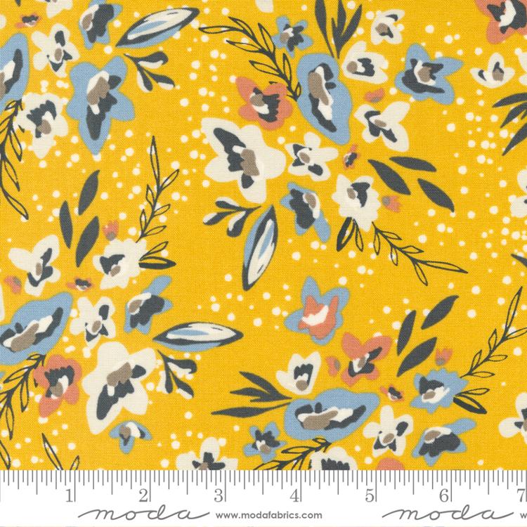 Dawn On The Prairie Golden Mustard - Quilt Fabric