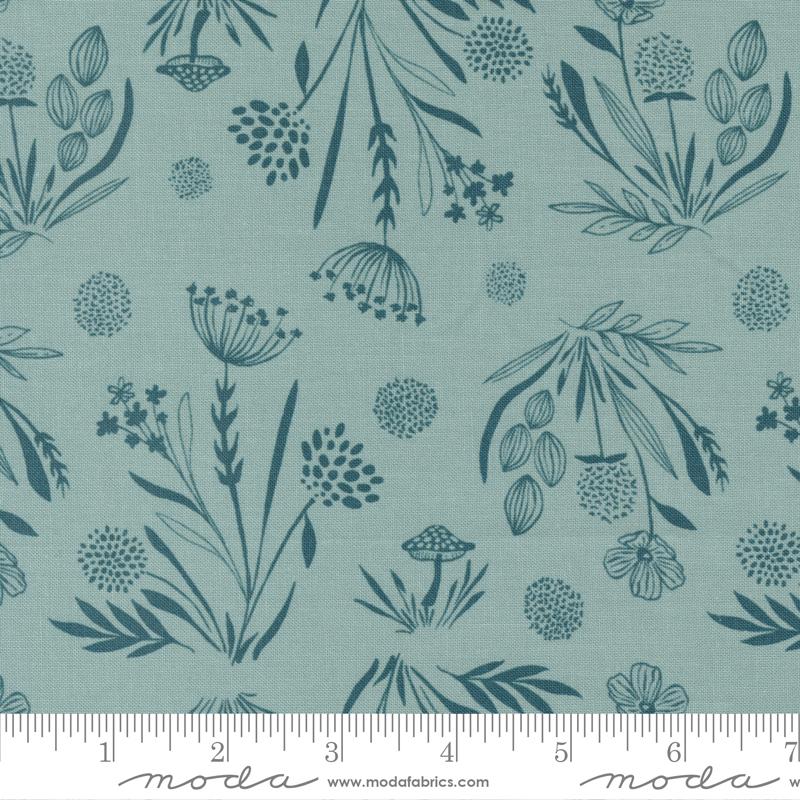 Woodland Wildflowers Foraged - Bluestone - Quilt Fabric