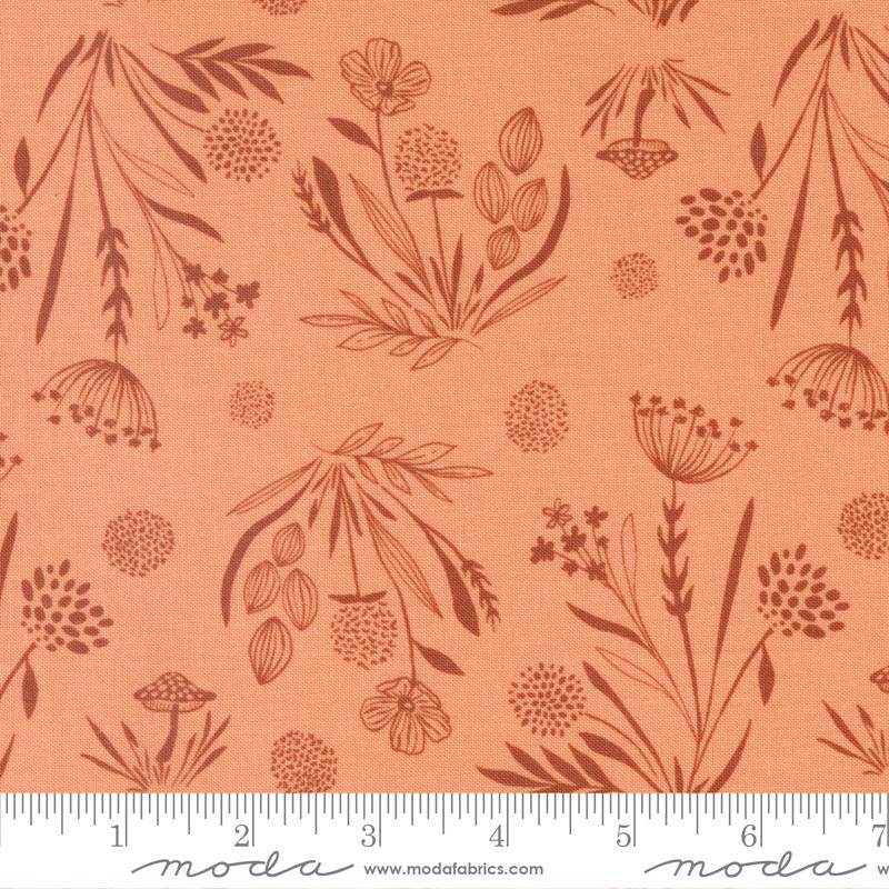 Woodland Wildflowers Foraged - Coral Peach - Quilt Fabric