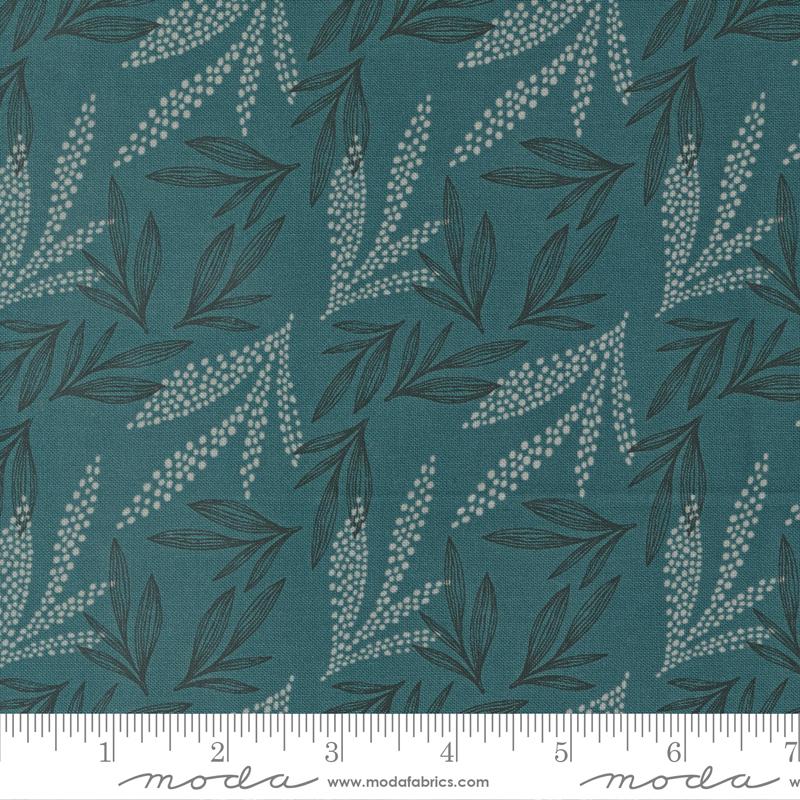Woodland Wildflowers Leaf Lore - Dark Lake - Quilt Fabric
