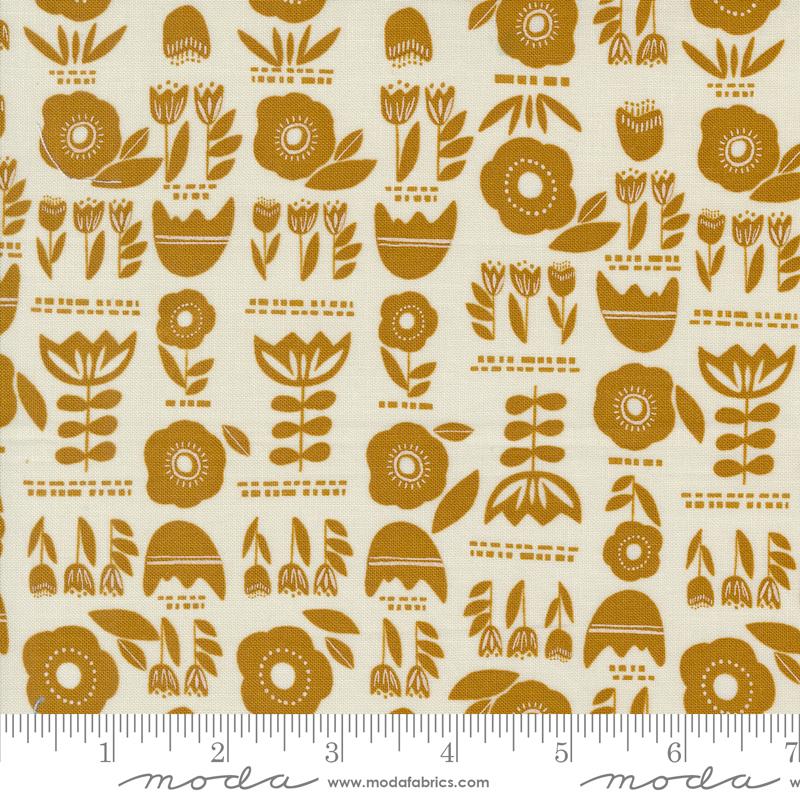 Folk Lore Posy - Eggshell - Quilt Fabric