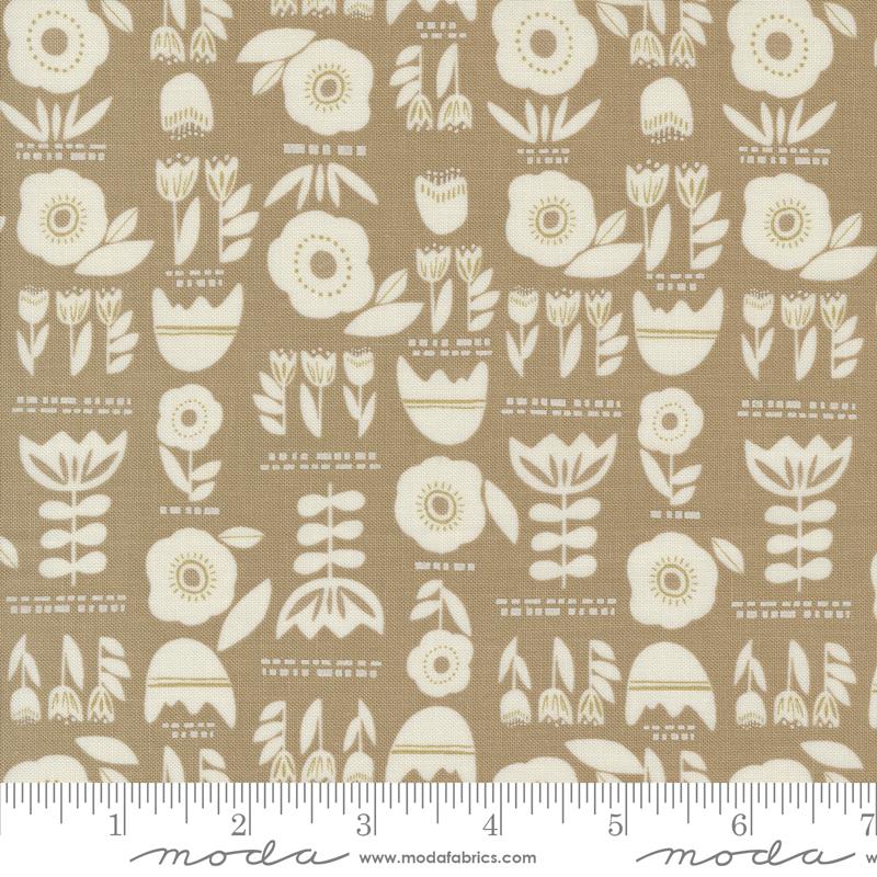 Folk Lore Posy - Oatmeal - Quilt Fabric