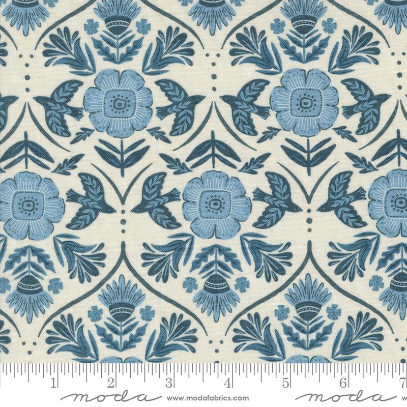 Folk Lore Damask - Eggshell - Quilt Fabric