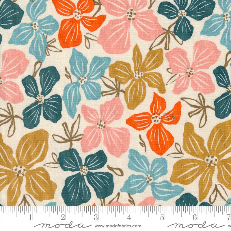 Things Above Flowers - Eggshell - Quilt Fabric