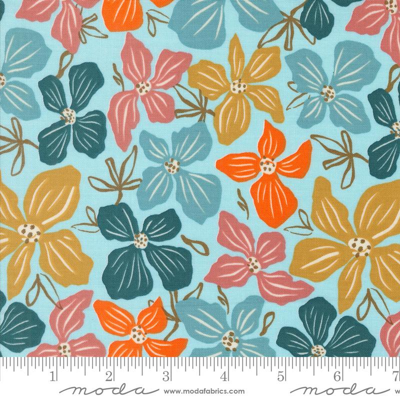 Things Above Flowers - Waterfall - Quilt Fabric
