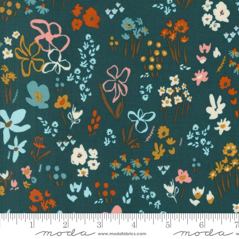 Things Above Floral - Deep Sea - Quilt Fabric