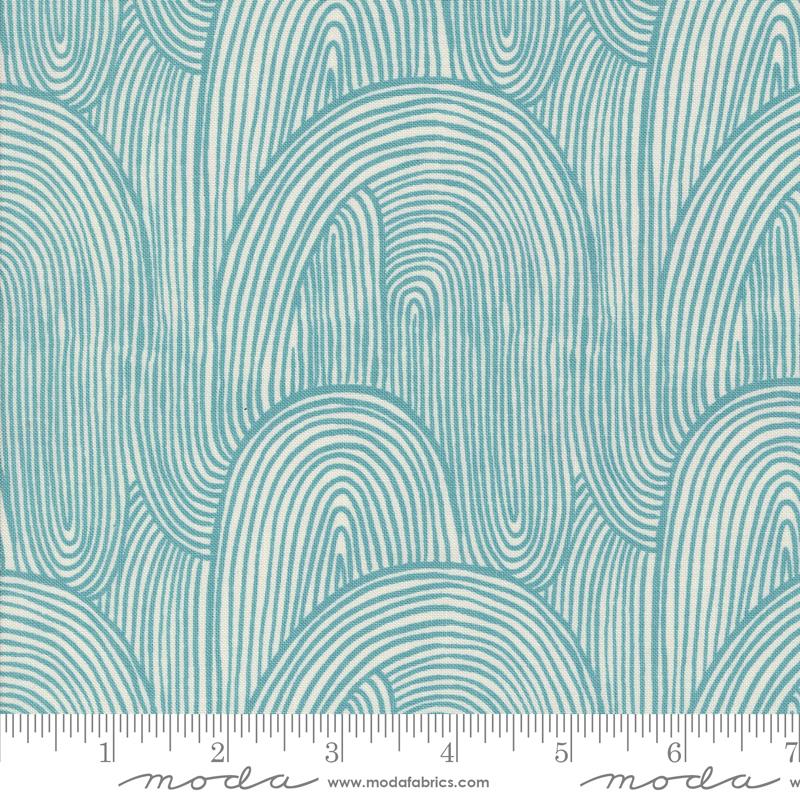 Things Above Wavy - Teal - Quilt Fabric