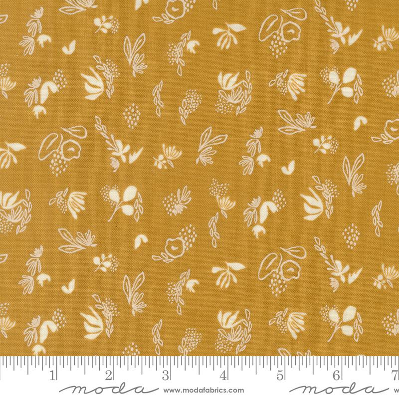 Things Above Flowers - Harvest Gold - Quilt Fabric