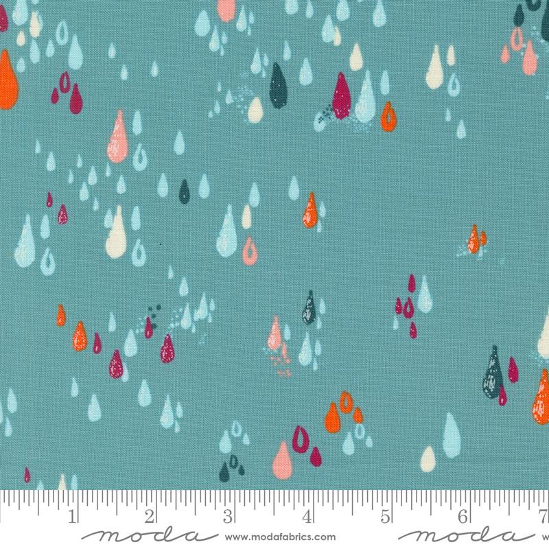 Things Above Rain - Teal - Quilt Fabric