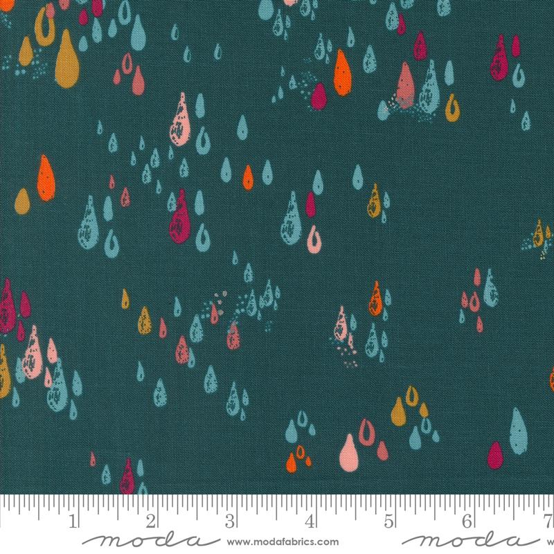 Things Above Rain - Deep Sea - Quilt Fabric