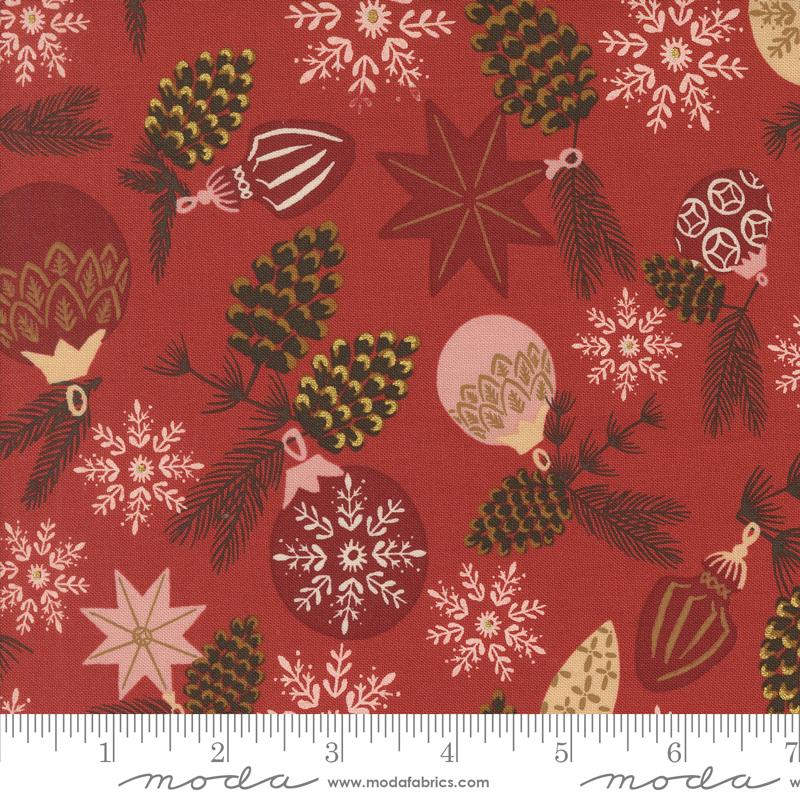 Old World Yuletide Ornament Poinsettia - Christmas Fabric