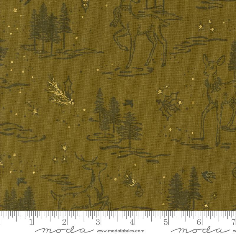 Old World Yuletide Animal Pickle - Christmas Quilt Fabric