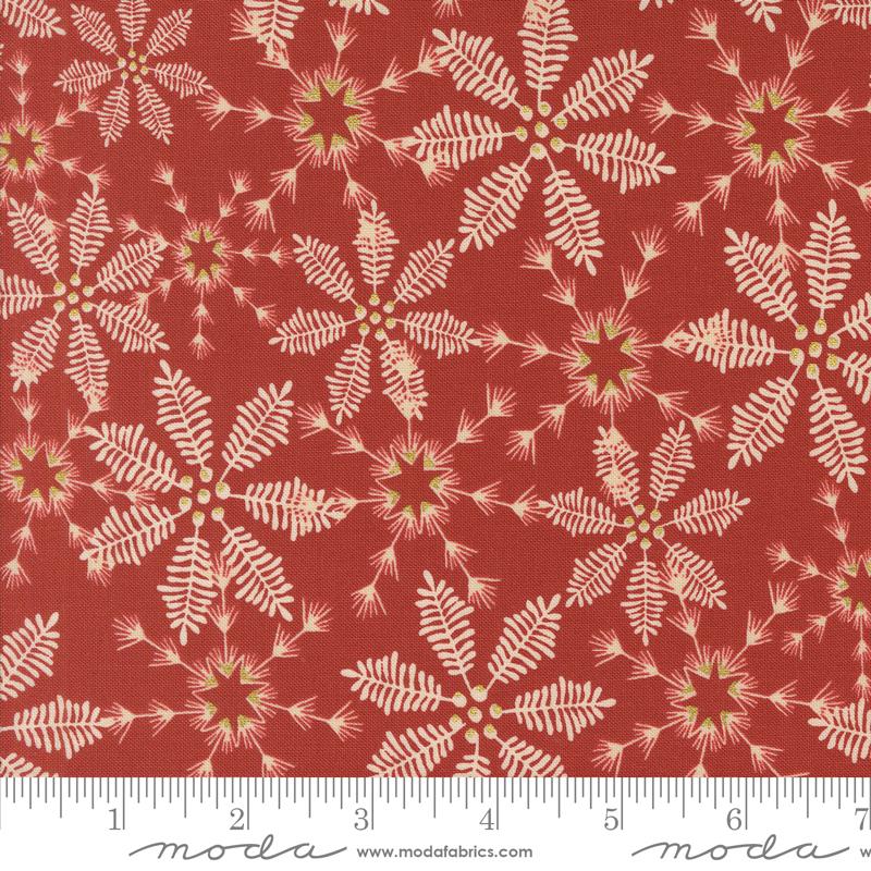 Old World Yuletide Snowflake Poinsettia - Christmas Fabric