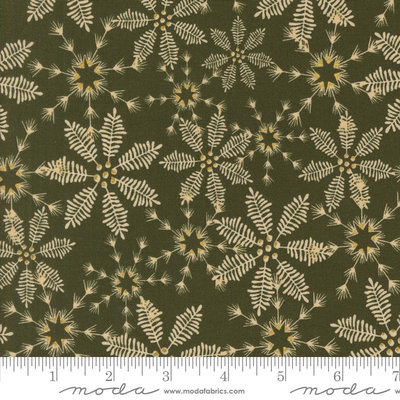 Old World Yuletide Snowflake Pine - Christmas Fabric