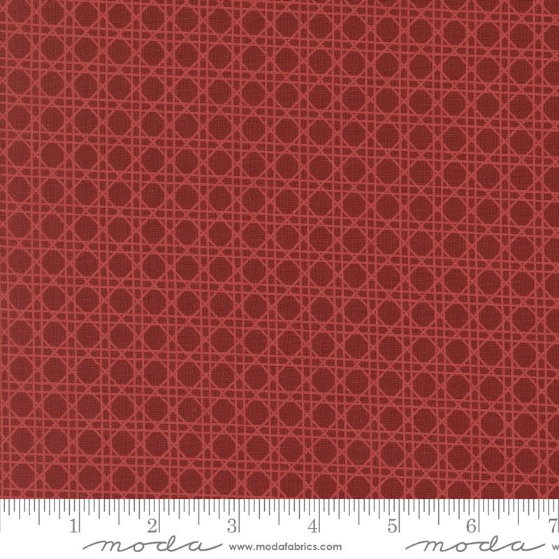 Old World Yuletide Trellis Crimson - Christmas Fabric
