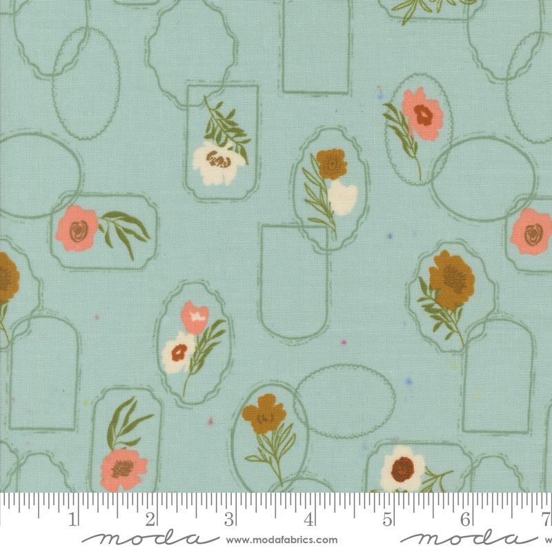 Foraged Found Frames Mist - Quilt Fabric