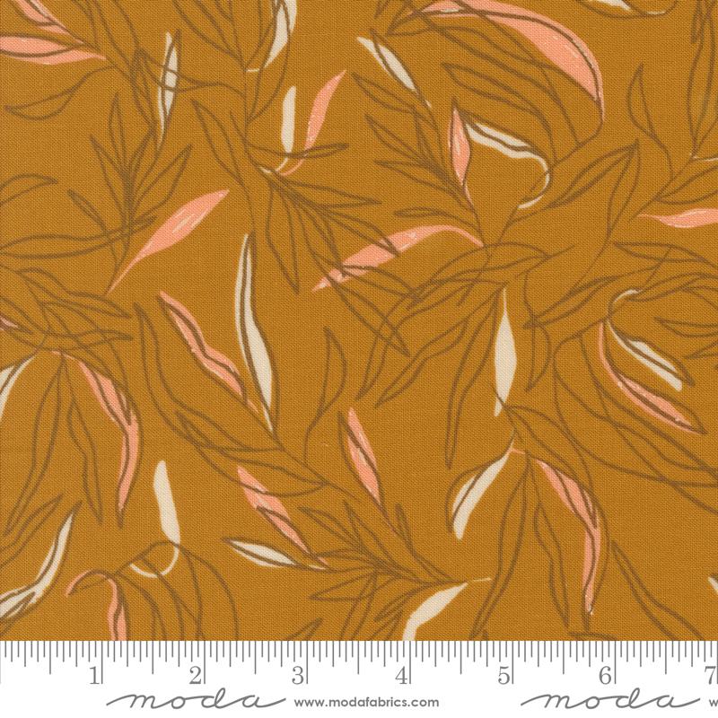 Foraged Found Leaf Caramel - Quilt Fabric