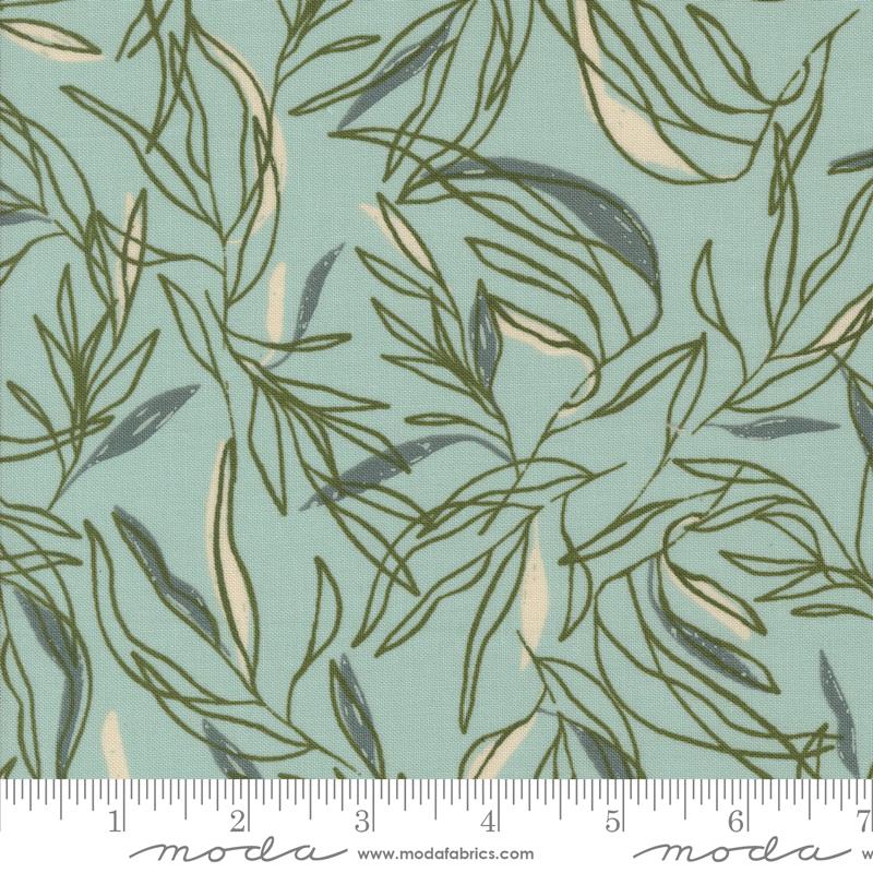 Foraged Found Leafs Mist - Quilt Fabric