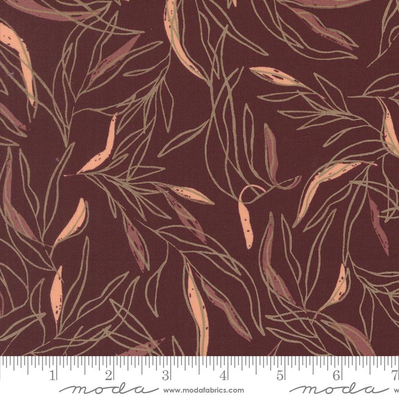 Foraged Found Leafs Merlot - Quilt Fabric