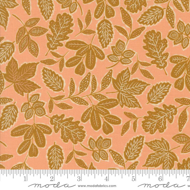 Foraged Found Leaf Peach - Quilt Fabric