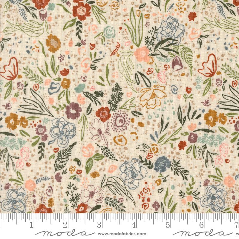 Foraged Found Flowers Eggshell - Quilt Fabric