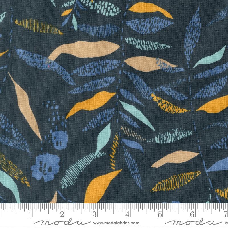 Boho Haven Feathered Deep Sea - Quilt Fabric