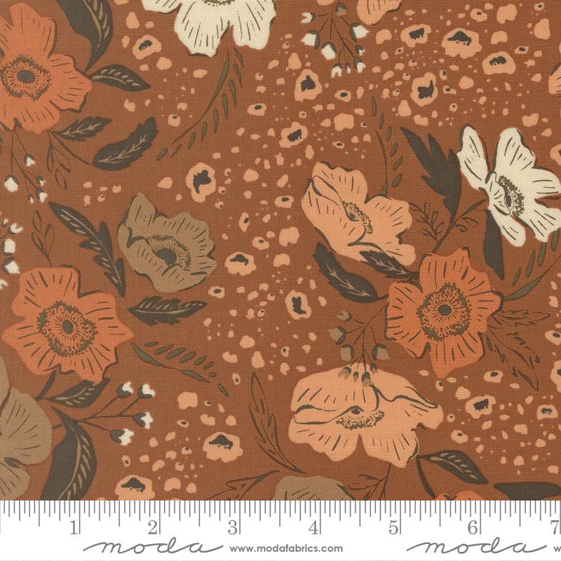 Wellspring Flower Dark Clay - Quilt Fabric