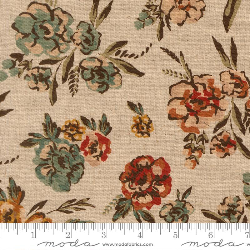 Flora & Thread Mochi Linen Eggshell - Quilt Fabric, zoomed in. Select this picture to zoom back out.
