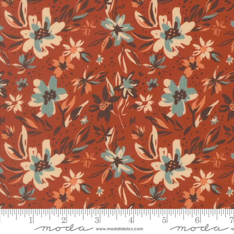 Flora & Thread Botanical Spice - Quilt Fabric, zoomed in. Select this picture to zoom back out.