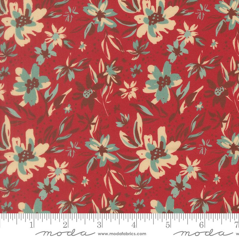 Flora & Thread Botanical Brick - Quilt Fabric, zoomed in. Select this picture to zoom back out.