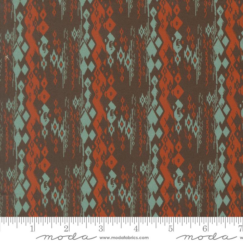 Flora & Thread Diamonsd Coffee - Quilt Fabric, zoomed in. Select this picture to zoom back out.