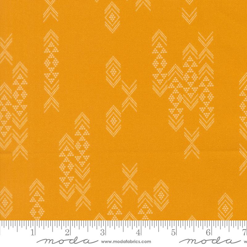 Flora & Thread Geometric Golden - Quilt Fabric, zoomed in. Select this picture to zoom back out.