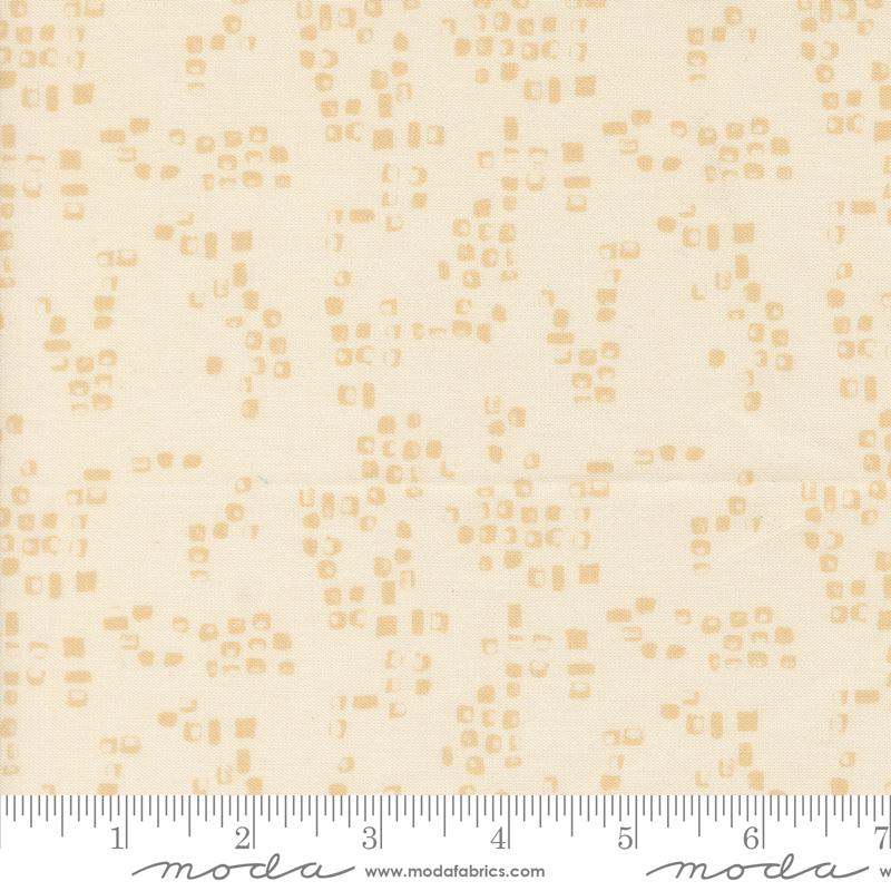 Flora & Thread Squares Eggshell - Quilt Fabric, zoomed in. Select this picture to zoom back out.