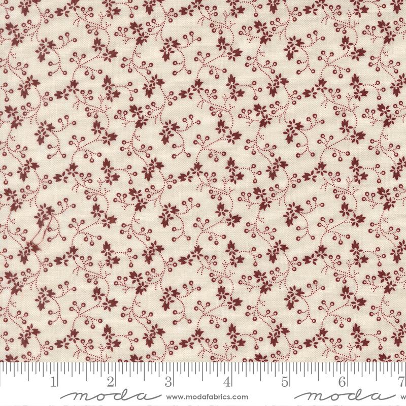 Cardinals Nest Vines Tan - Quilt Fabric, zoomed in. Select this picture to zoom back out.