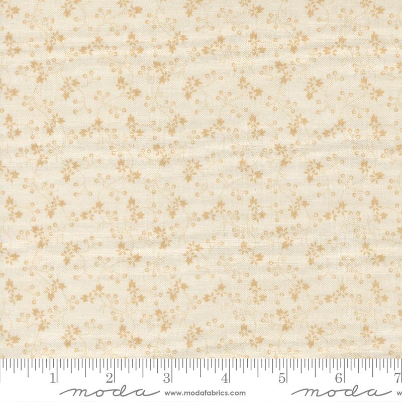 Cardinals Nest Vines Tan Tonal - Quilt Fabric, zoomed in. Select this picture to zoom back out.