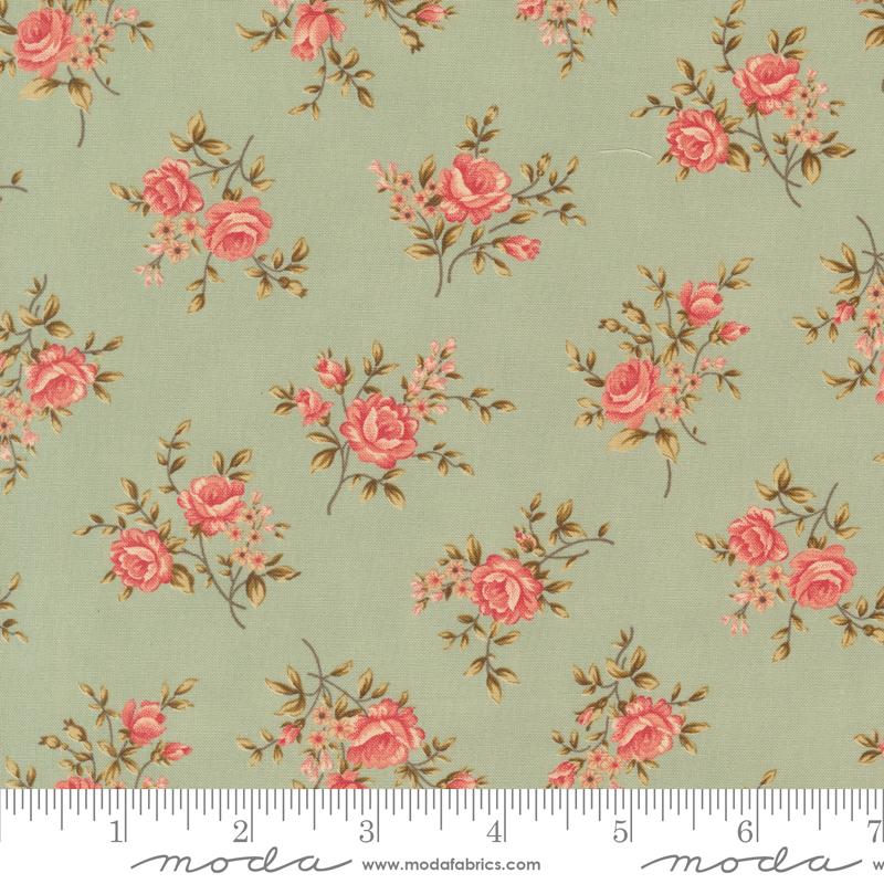 Collections Unity Roses - Robins Egg - Quilt Fabric