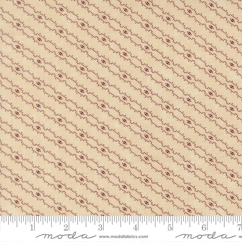 Cardinals Nest Striped Tan - Quilt Fabric, zoomed in. Select this picture to zoom back out.