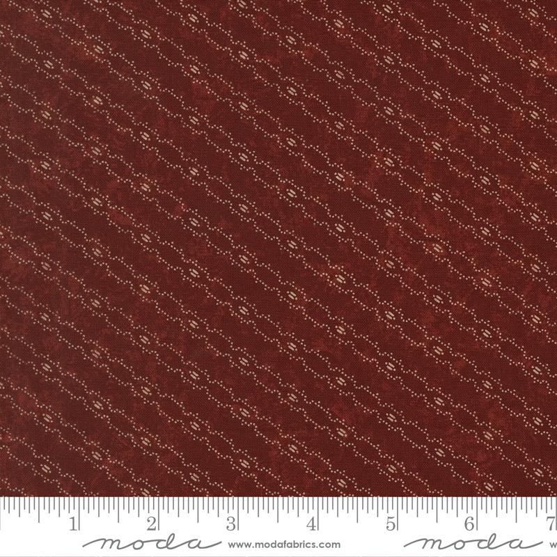 Cardinals Nest Striped Red - Quilt Fabric, zoomed in. Select this picture to zoom back out.