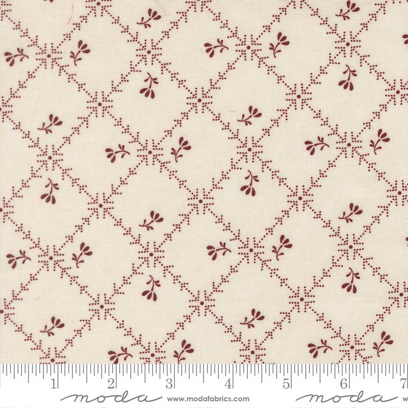 Cardinals Nest Squares Tan - Quilt Fabric, zoomed in. Select this picture to zoom back out.