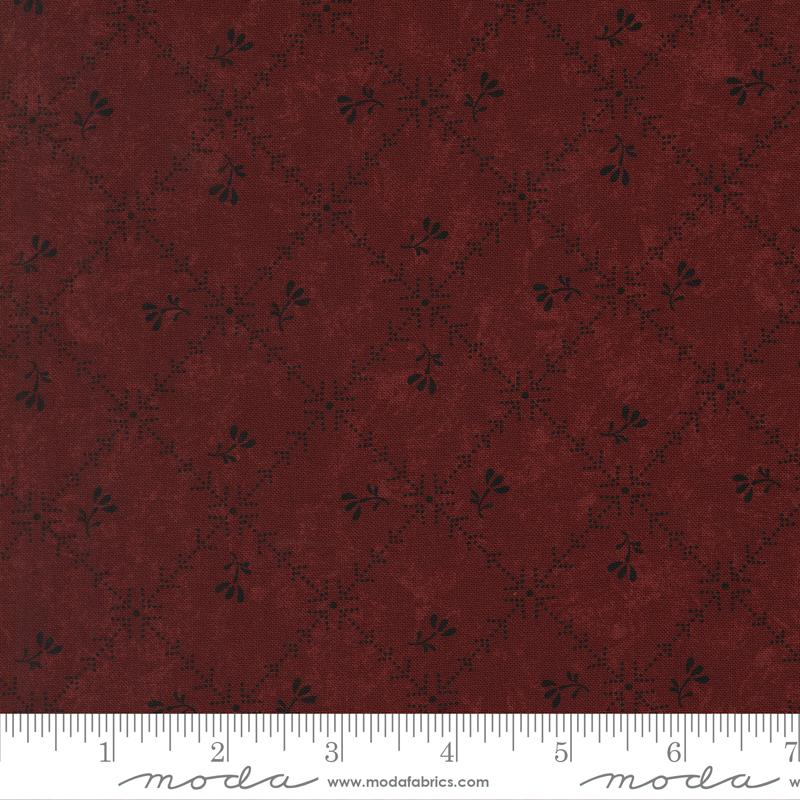 Cardinals Nest Squares Red - Quilt Fabric, zoomed in. Select this picture to zoom back out.