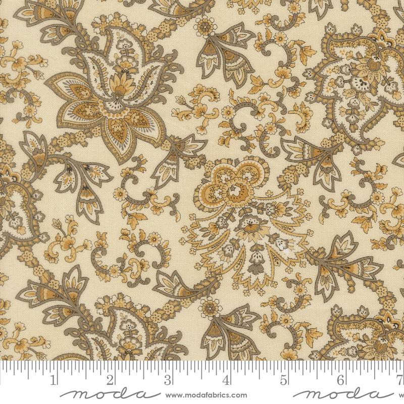 Collections Magnolia Paisley Ivory - Quilt Fabric, zoomed in. Select this picture to zoom back out.